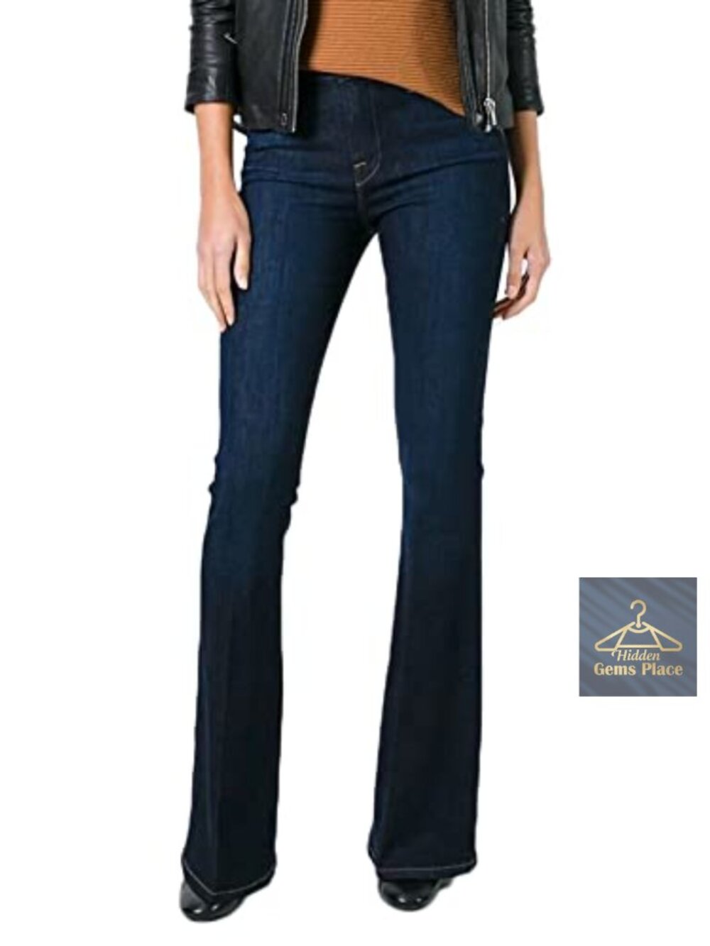 High Waisted Wide Leg Bootcut Slim Denim Flare Bellbottom Jeans